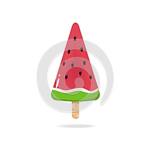 Sweet tasty ice cream in watermellon form, colorful photo