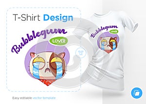 Sweet-tooth cat. Print on T-shirts, sweatshirts, cases for mobile phones, souvenirs