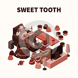 Sweet Tooth Isomeric Illustration photo