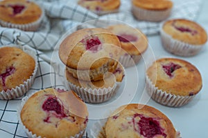 Sweet vanilla raspberry muffins