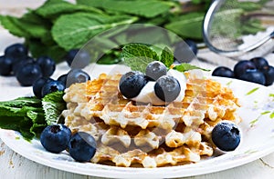 Sweet Waffles with blueberry