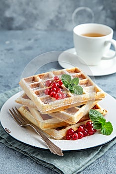 Sweet waffles with fresh berries
