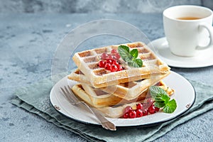 Sweet waffles with fresh berries