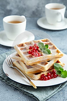 Sweet waffles with fresh berries