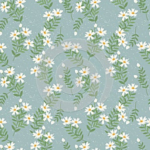 Sweet white flower seamless pattern vector