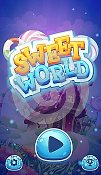 Sweet world mobile GUI boot loading screen for video web games photo
