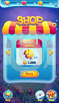 Sweet world mobile GUI shop screen video web games