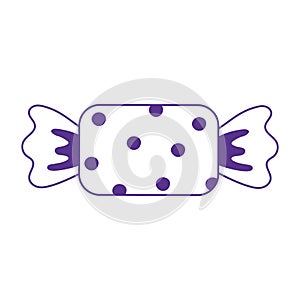 Sweet wrapped candy icon design white background line style