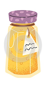 Sweet yellow fruit jam jar