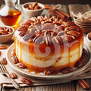 Sweetened with maple syrup and studded with pecans photo