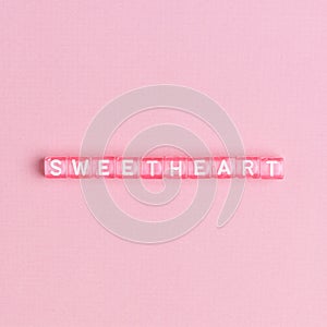 SWEETHEART beads lettering word typography