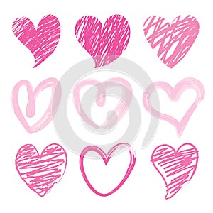 Sweetheart I Love You Valentine Heart Brush Cute Cartoon Vector