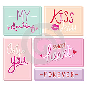 Sweetheart I Love You Valentine Text Free Hand Vector