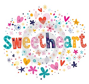 Sweetheart typography lettering decorative text