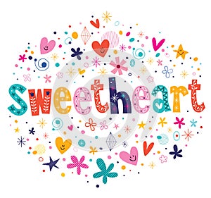 Sweetheart typography lettering decorative text photo