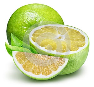 Sweetie, green grapefruit isolated on white background