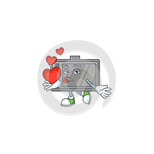 A sweetie wacom cartoon character holding a heart photo
