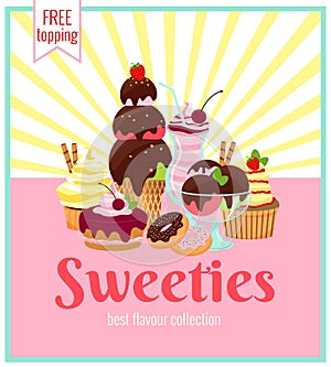 Sweeties retro poster design