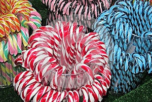 Sweetmeats. Christmas fair. Candy cane.