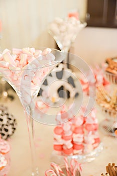 Sweets arrangements on table