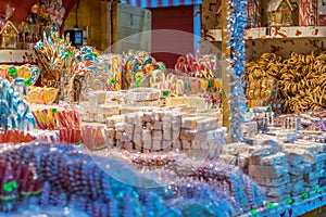 Sweets being sold at the Sibiu Christmas market in Romania, 2017