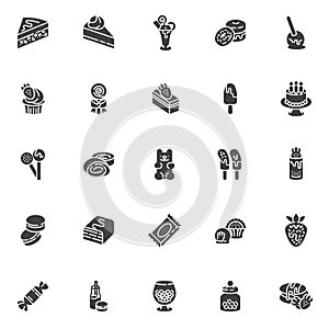 Sweets and candy vector icons set