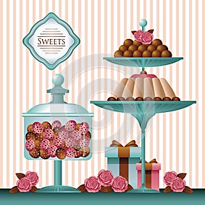 sweets dessert. Vector illustration decorative design