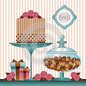 sweets dessert. Vector illustration decorative design