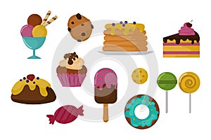 Sweets food bakery dessert sugar confectionery lollipop design and snack chocolate cake colorful holiday candy caramel