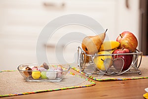 Sweets and fruits on the table