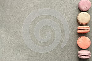 Sweets on grey concrete background