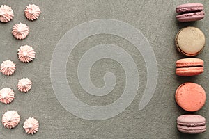 Sweets on grey concrete background