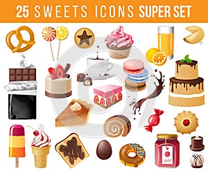 Sweets icons set