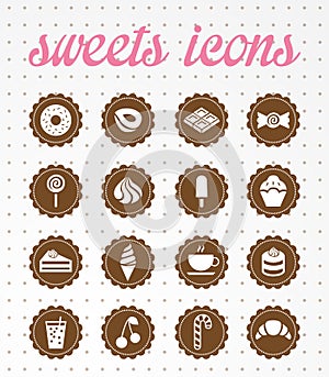 Sweets icons.vector icon set.