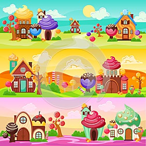 Sweets Landscape Banners Set