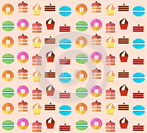 Sweets and pastries background.