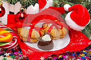 Sweets for Saint Nicholas Day. Chocolates, cookies, lollipops