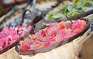 Sweets stalls at Almossassa market. photo