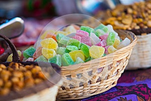 Sweets stalls at Almossassa market. photo