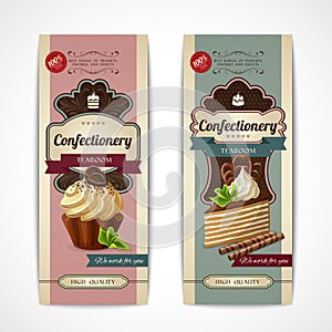 Sweets vintage banners vertical