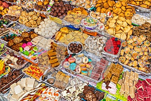 Sweets in a wide variety of flavors, shapes, colors and traditional preparation methods
