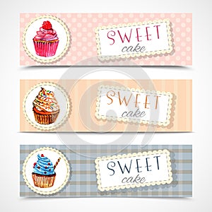 Sweetshop cupcakes banners set