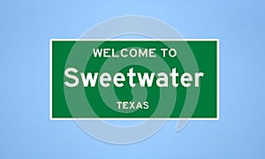 Sweetwater, Texas city limit sign. Town sign from the USA.