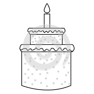 sweey cake birthday icon with candle