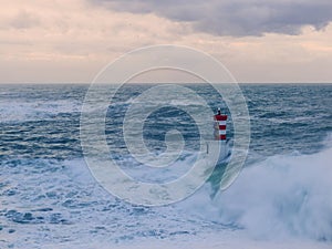 Swell. Waves and bad weather at the mouth of Pasaia, Euskadi