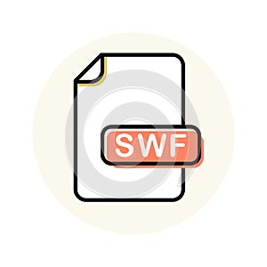 SWF file format, extension color line icon