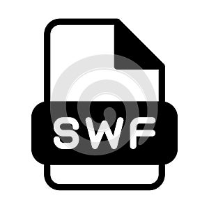Swf file format video icons. web files label icon. Vector illustration
