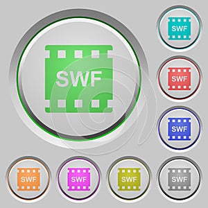 SWF movie format push buttons