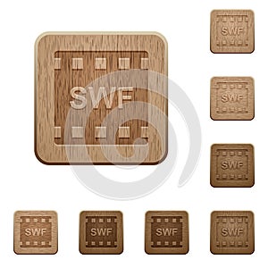 SWF movie format wooden buttons