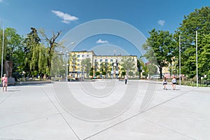 Square of the Constitution of 3 May 1791 at sunny day